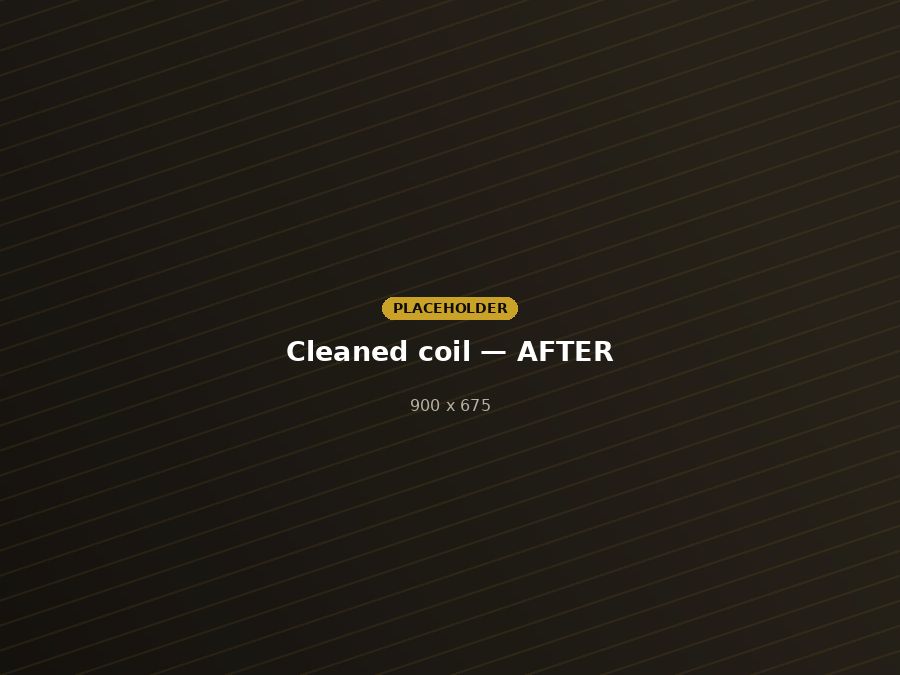 The same coil after a full deep clean